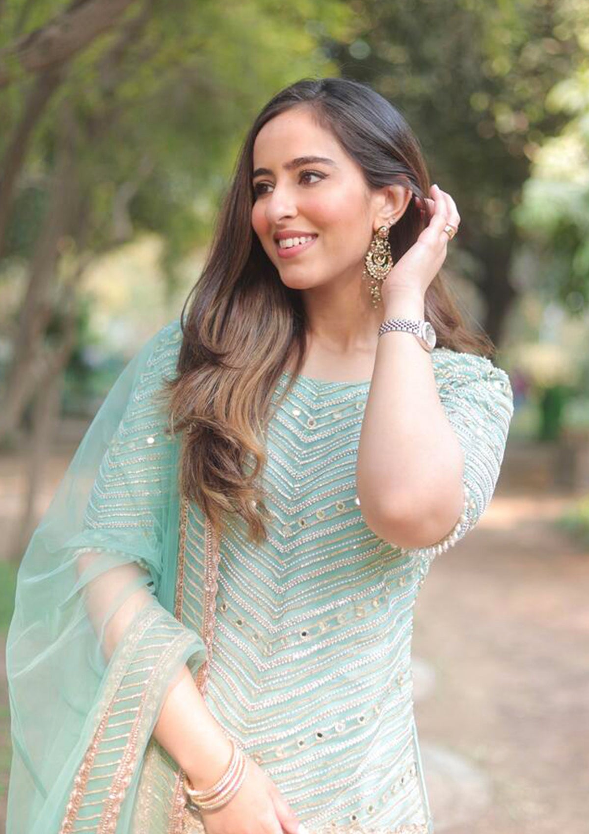 Gota Aqua Sharara Set - Seeaash