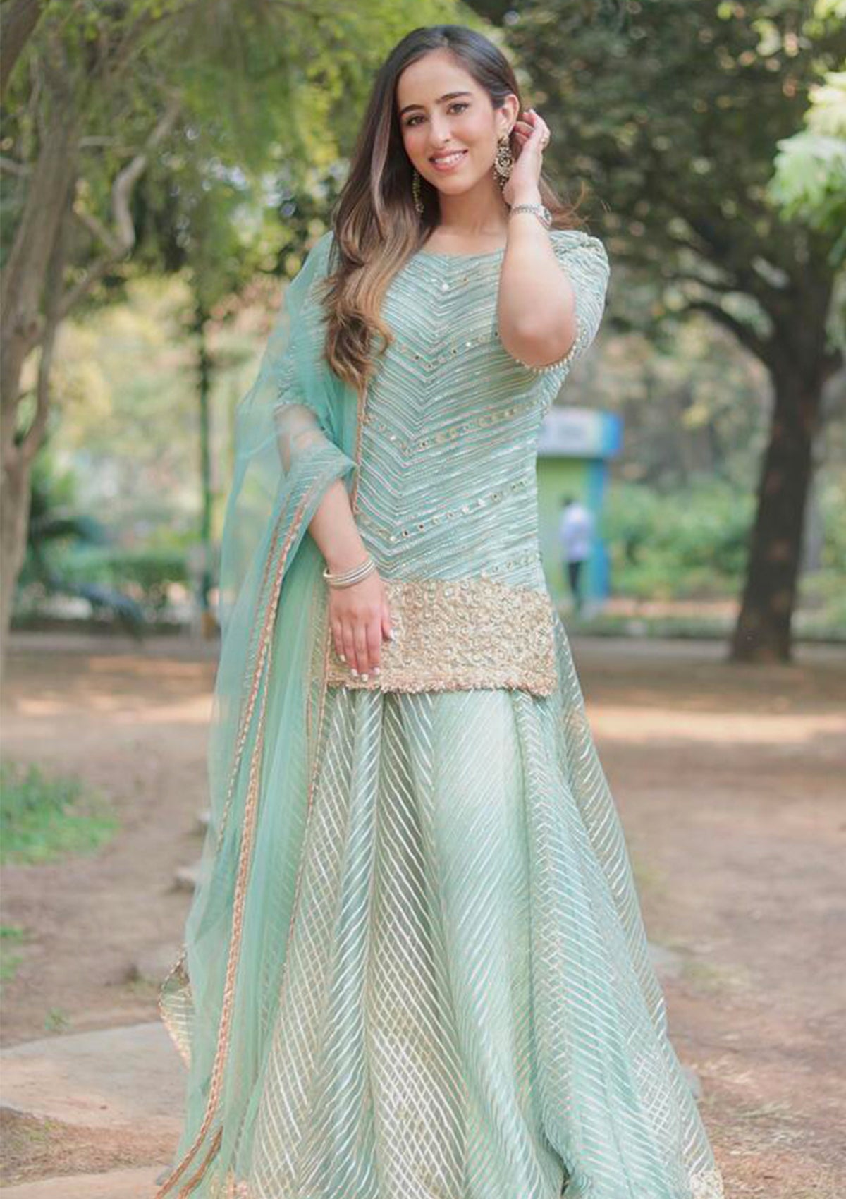 Gota Aqua Sharara Set - Seeaash