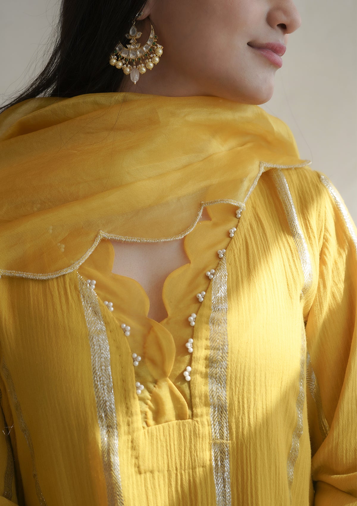 Amber Scalloped Kurta Set - Seeaash