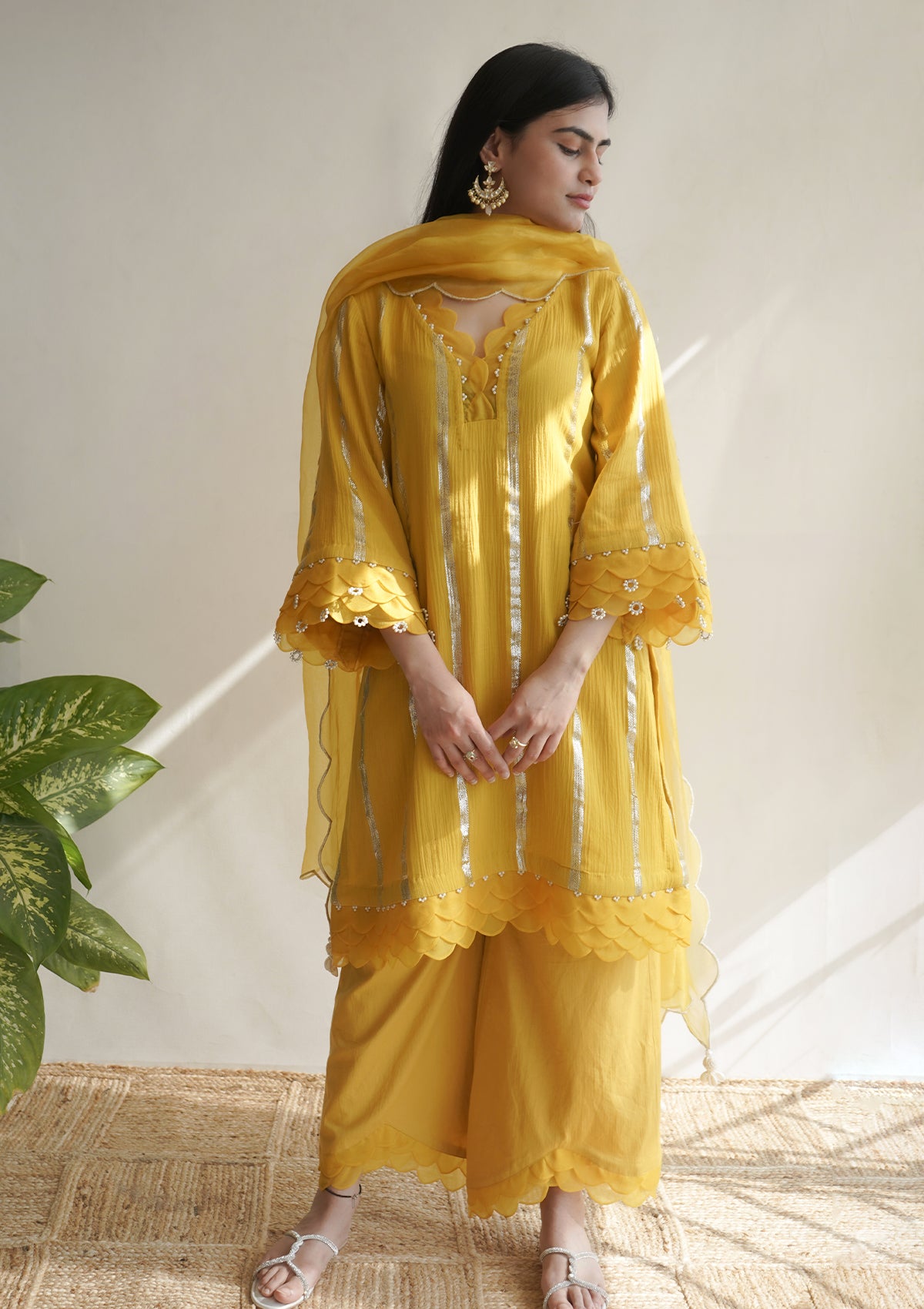 Amber Scalloped Kurta Set - Seeaash