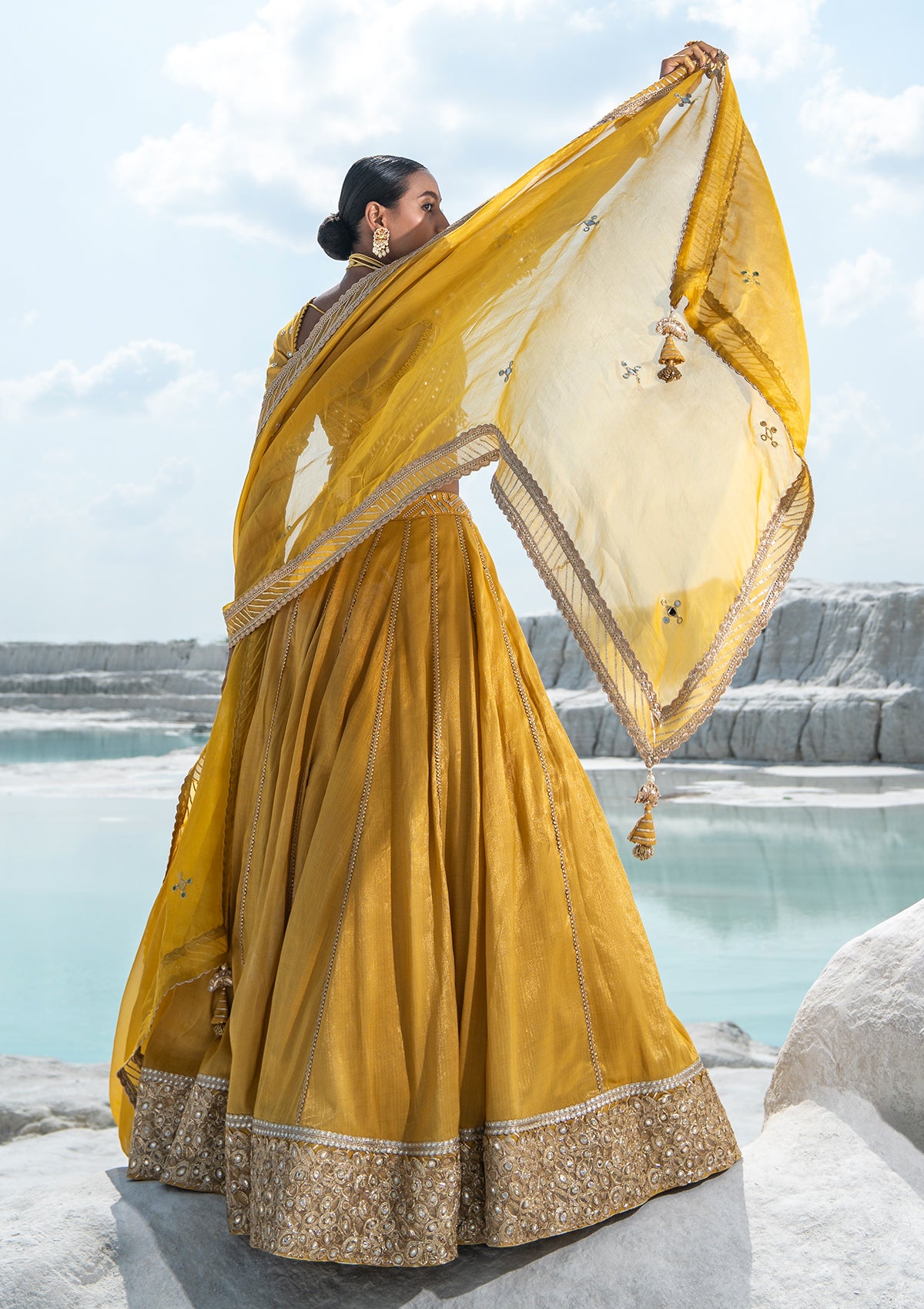 Gota Amber Lehenga Set - Seeaash