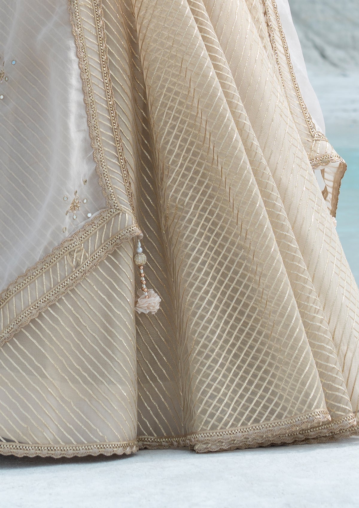 Gota Ivory Lehenga Set - Seeaash