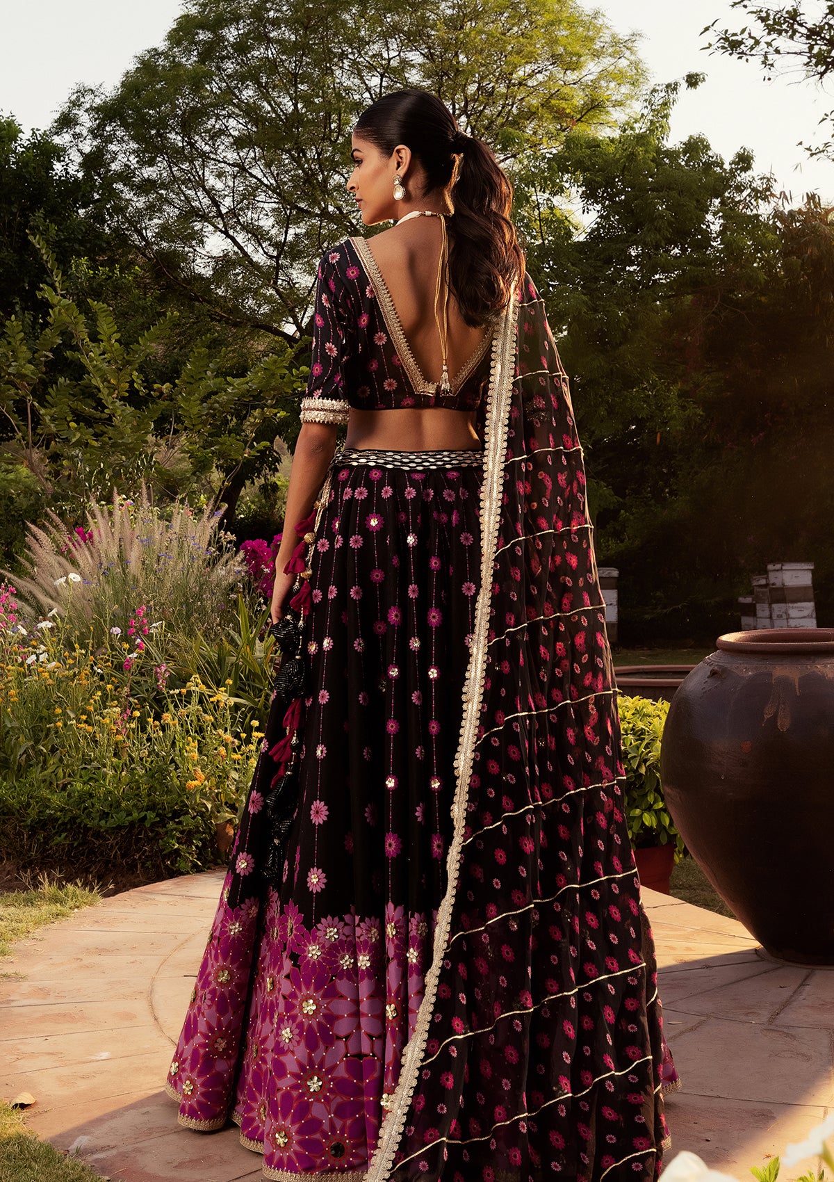 Nazreen Black Lehenga Set - Seeaash