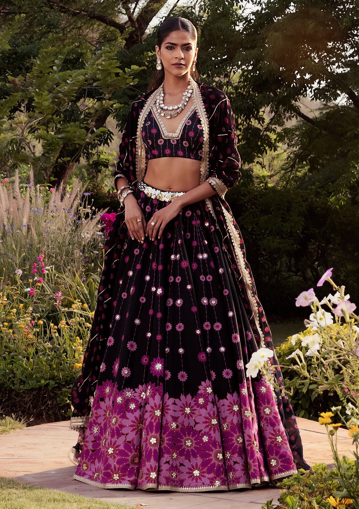 Nazreen Black Lehenga Set - Seeaash