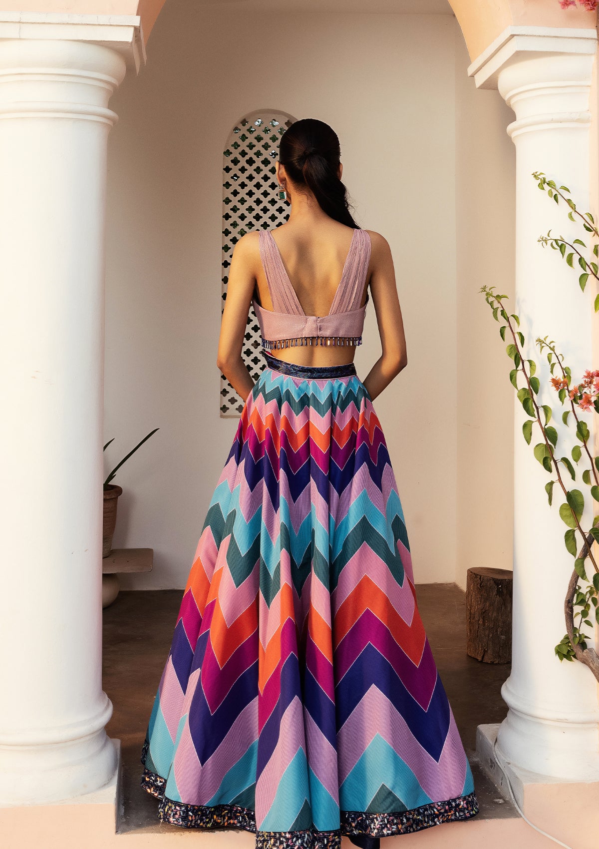Leher Multi Colored Lehenga Set - Seeaash