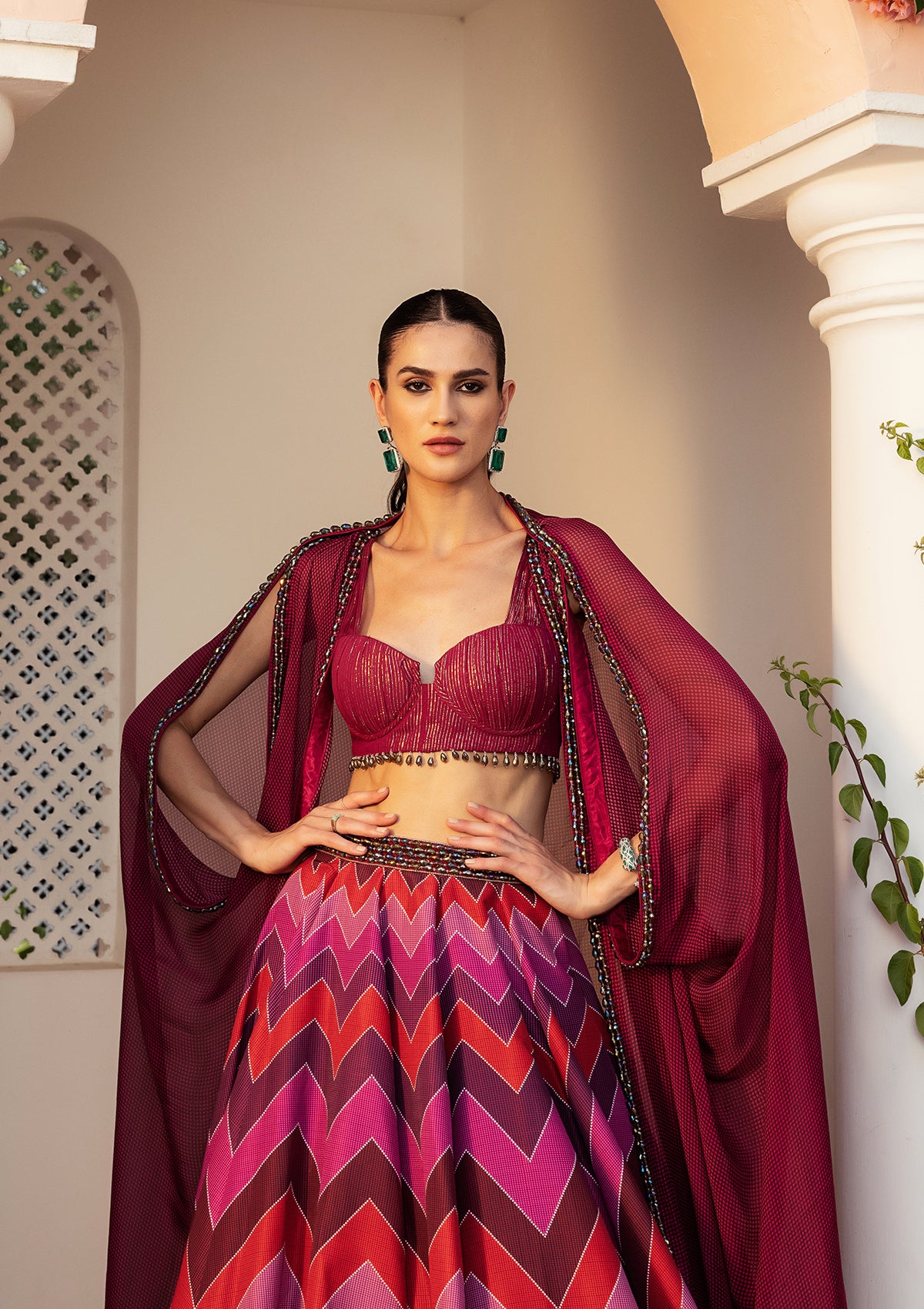 Leher Ruby Lehenga Set - Seeaash