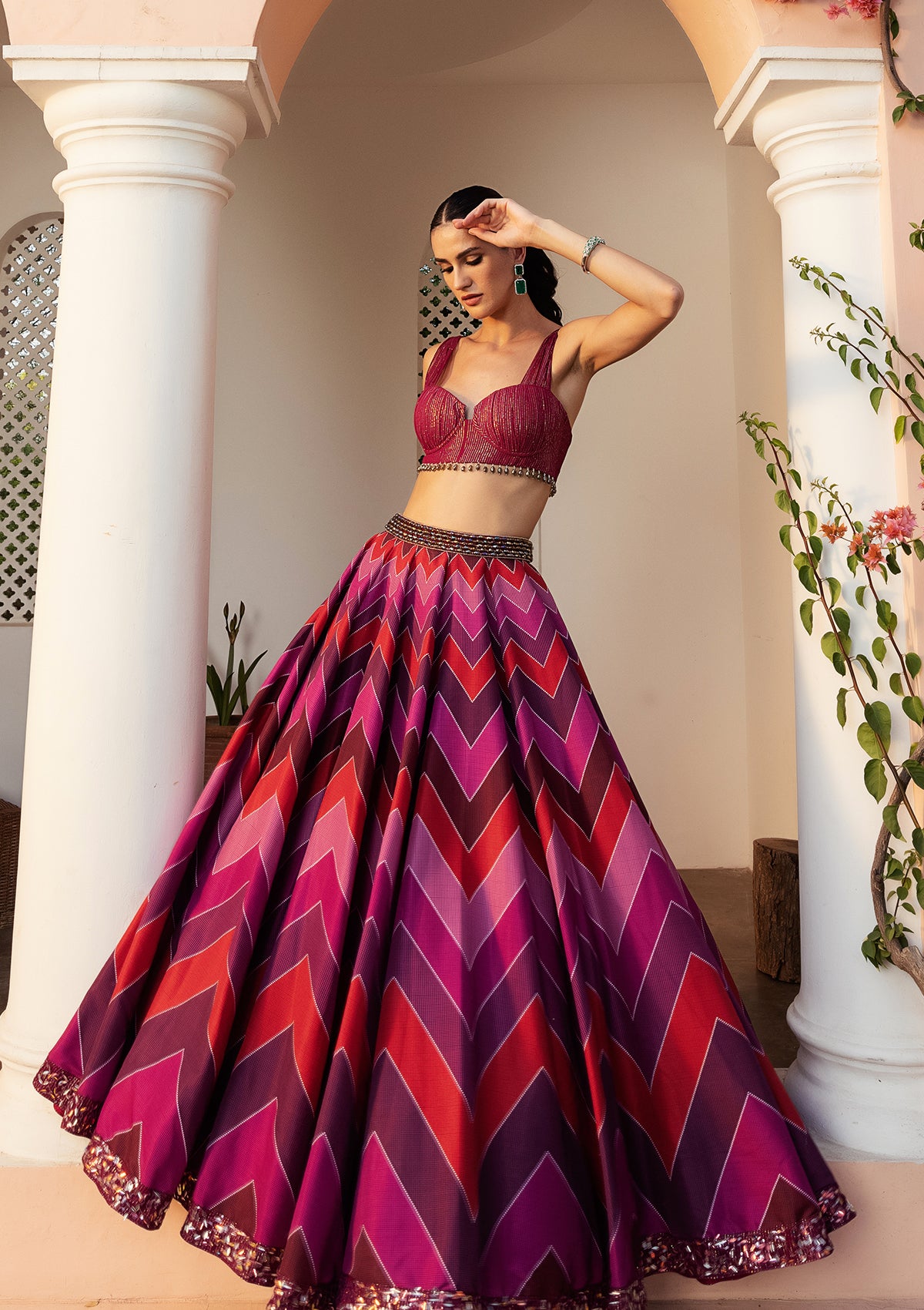 Leher Ruby Lehenga Set - Seeaash