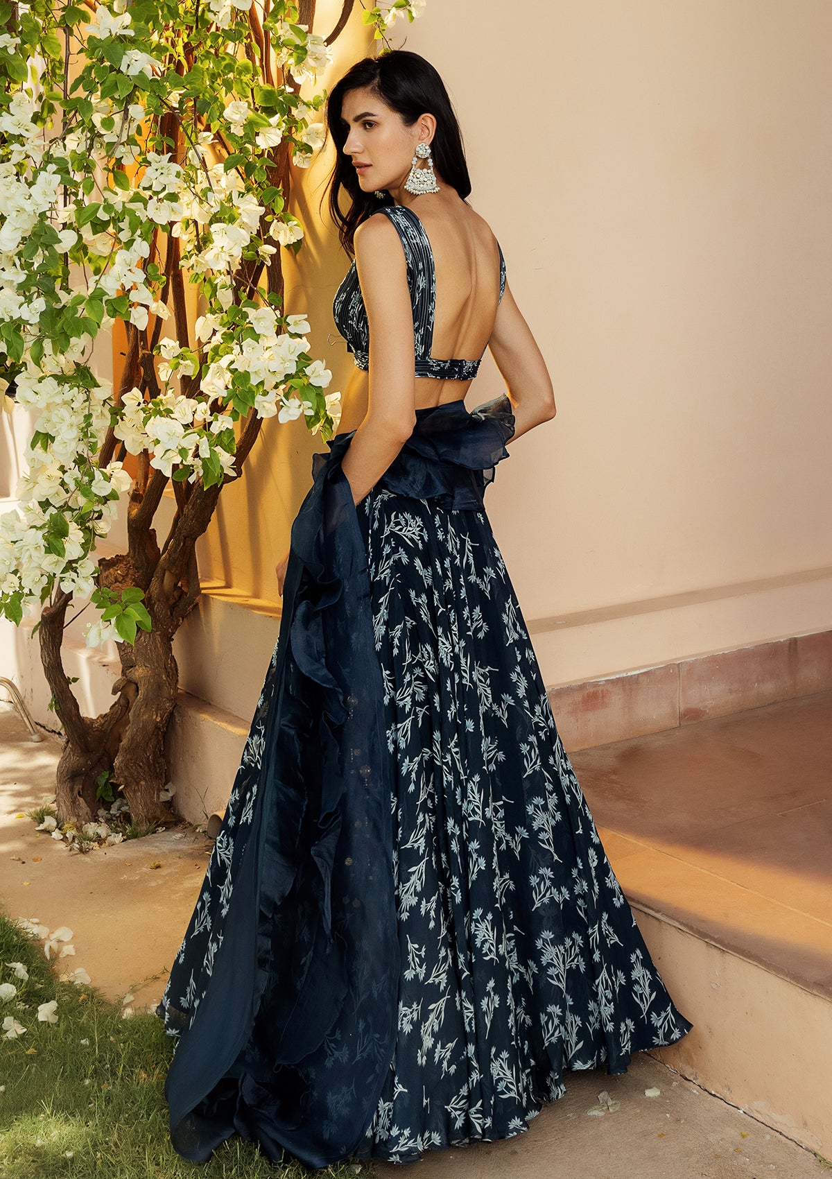 Asmira Indigo Lehenga Set - Seeaash