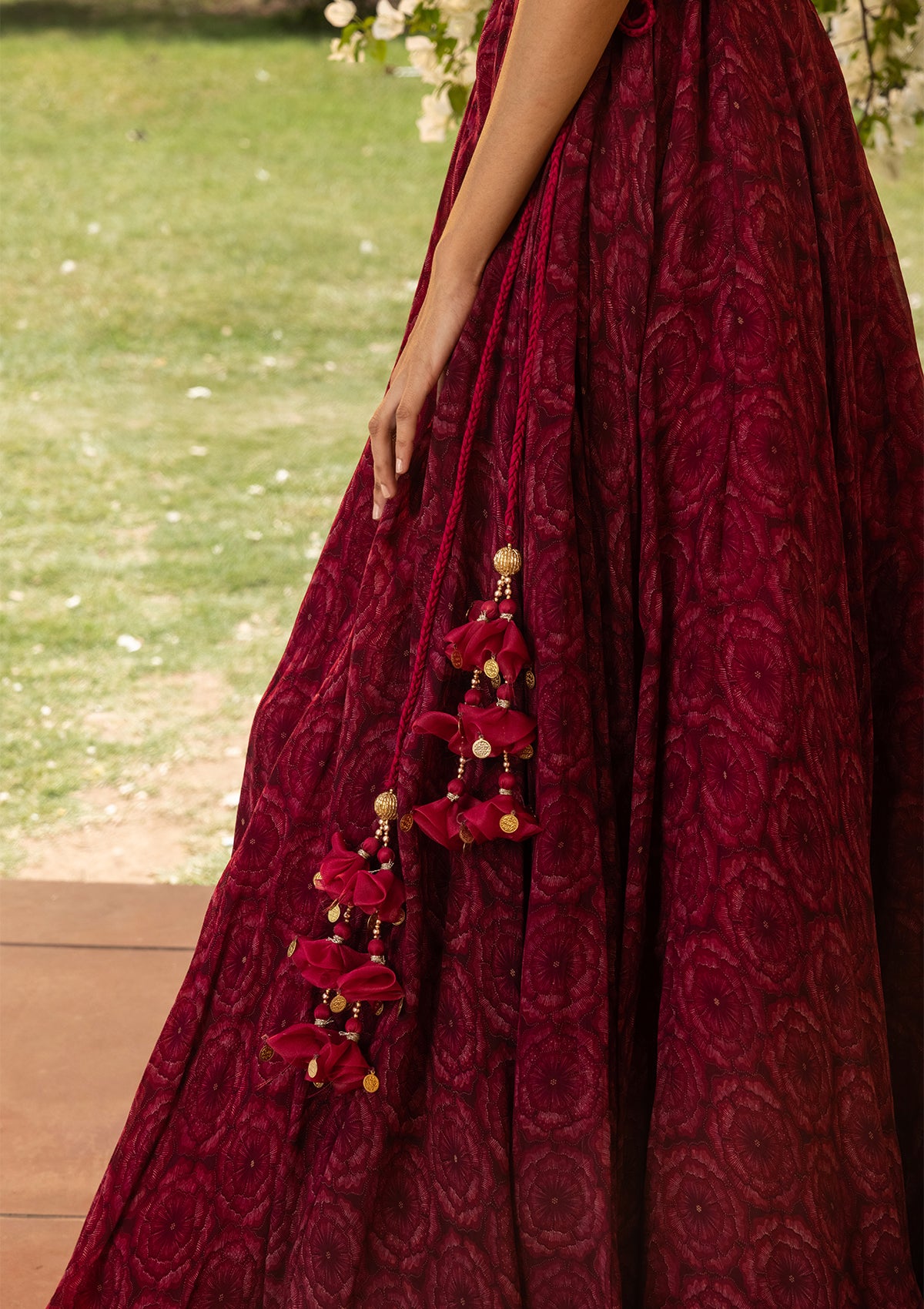 Bahaar Ruby Off-Shoulder Lehenga Set - Seeaash