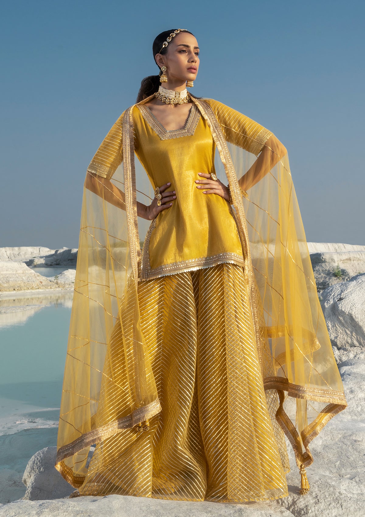 Gota Amber Sharara Set - Seeaash