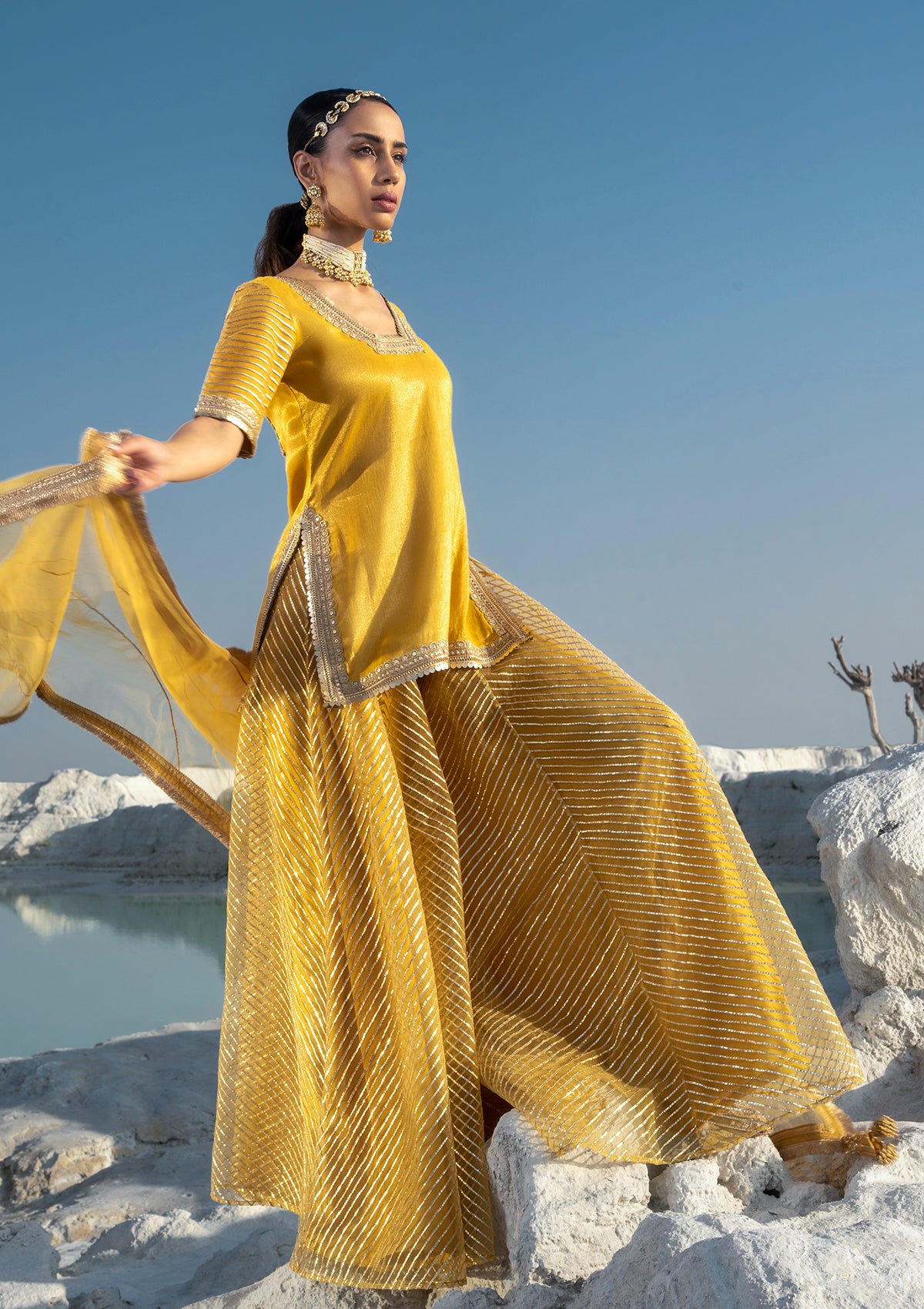 Gota Amber Sharara Set - Seeaash