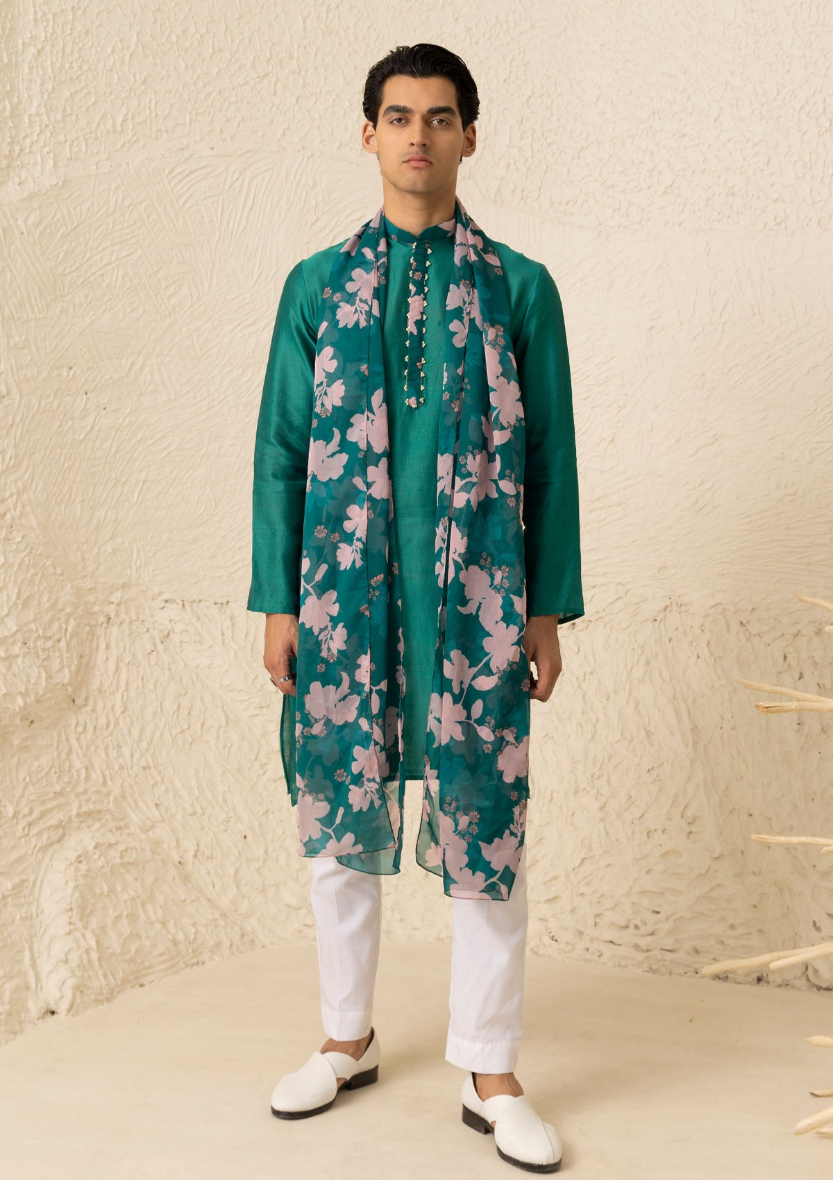 Emerald Embroidered Long Kurta