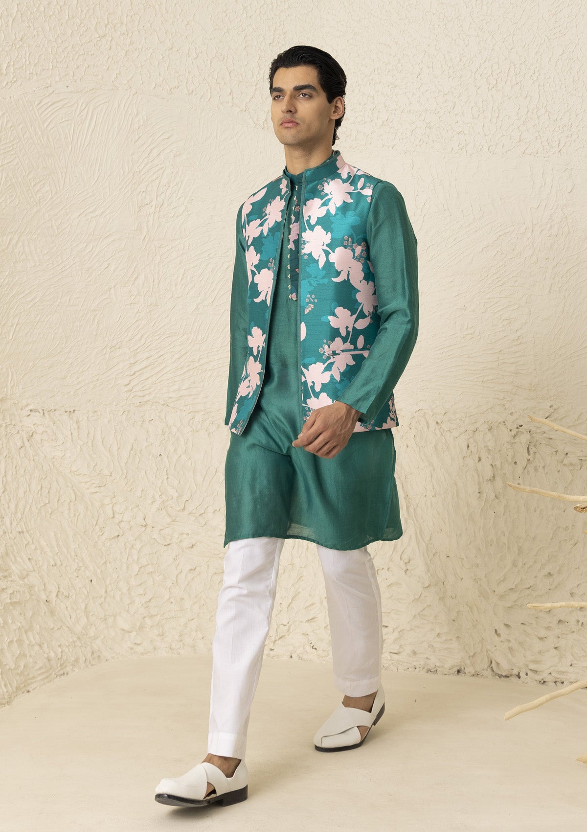 Emerald Embroidered Long Kurta