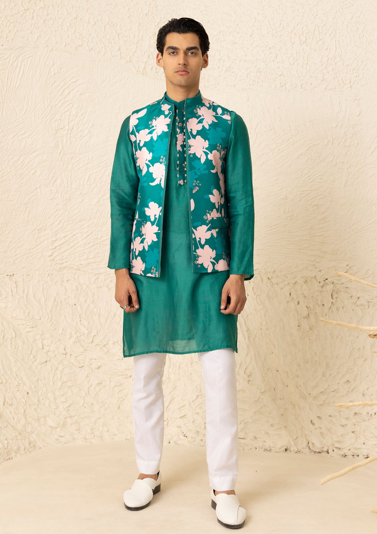 Emerald Embroidered Long Kurta