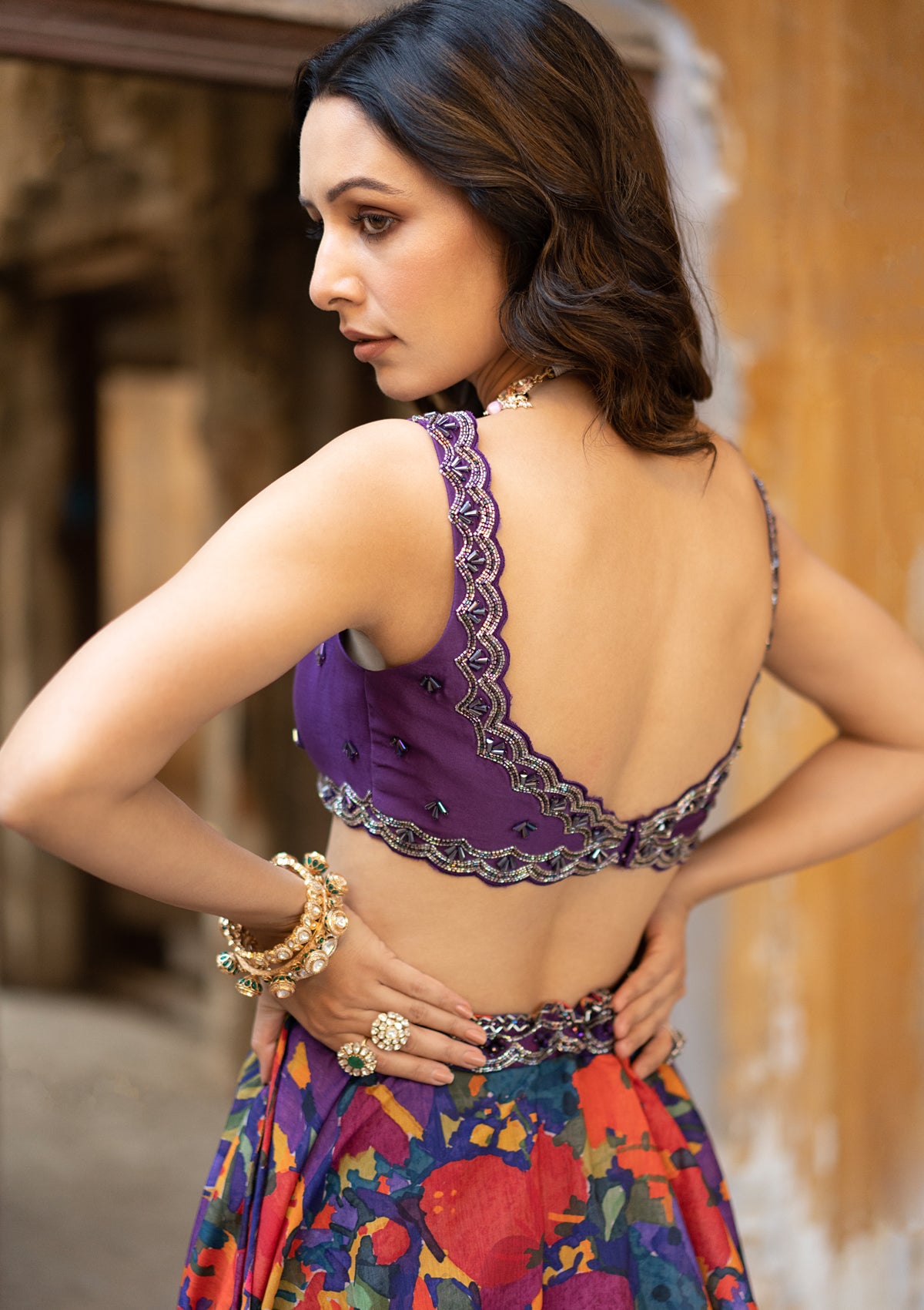 Akansha Ranjan in Rang Cape and Lehenga Set