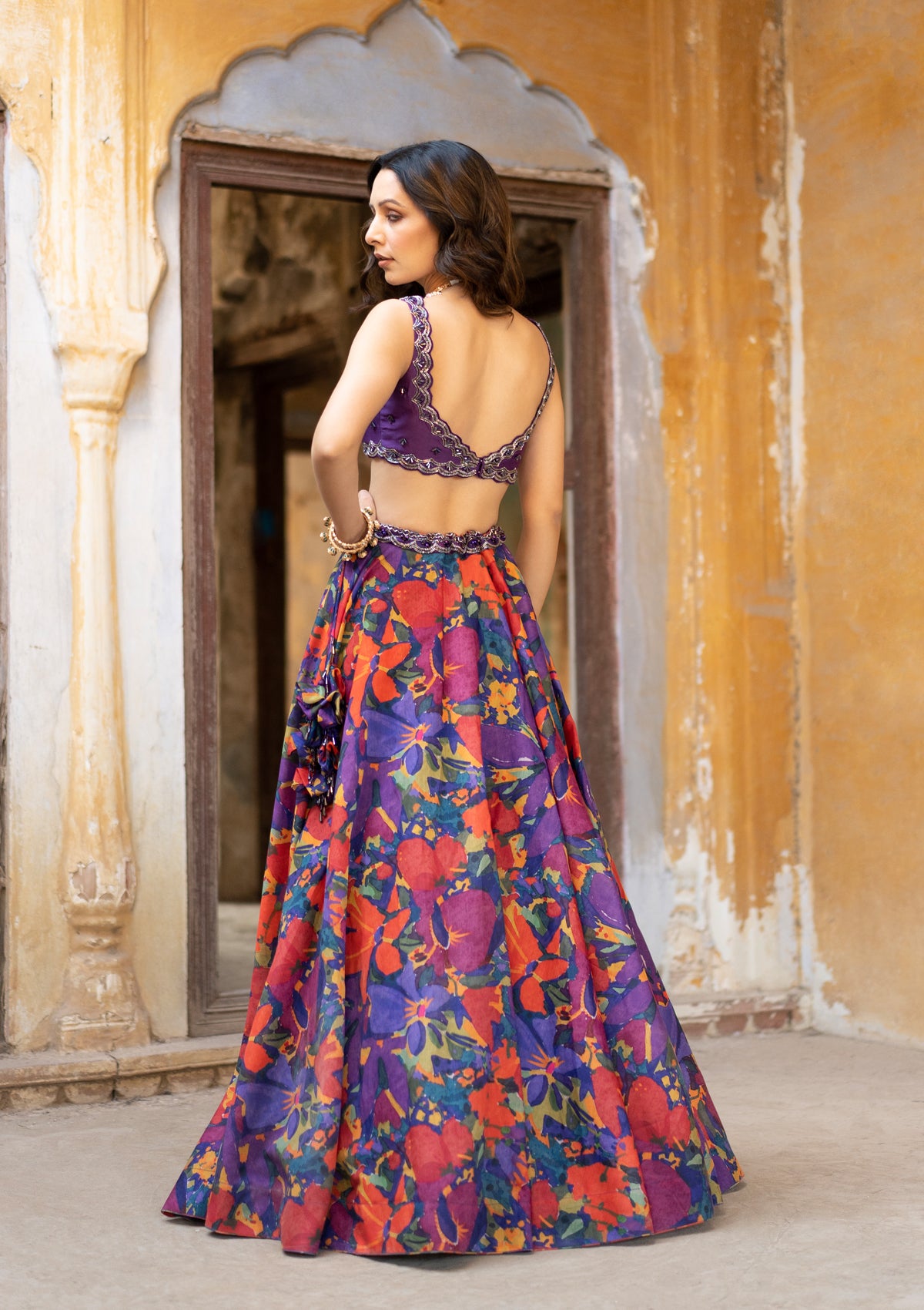 Akansha Ranjan in Rang Cape and Lehenga Set