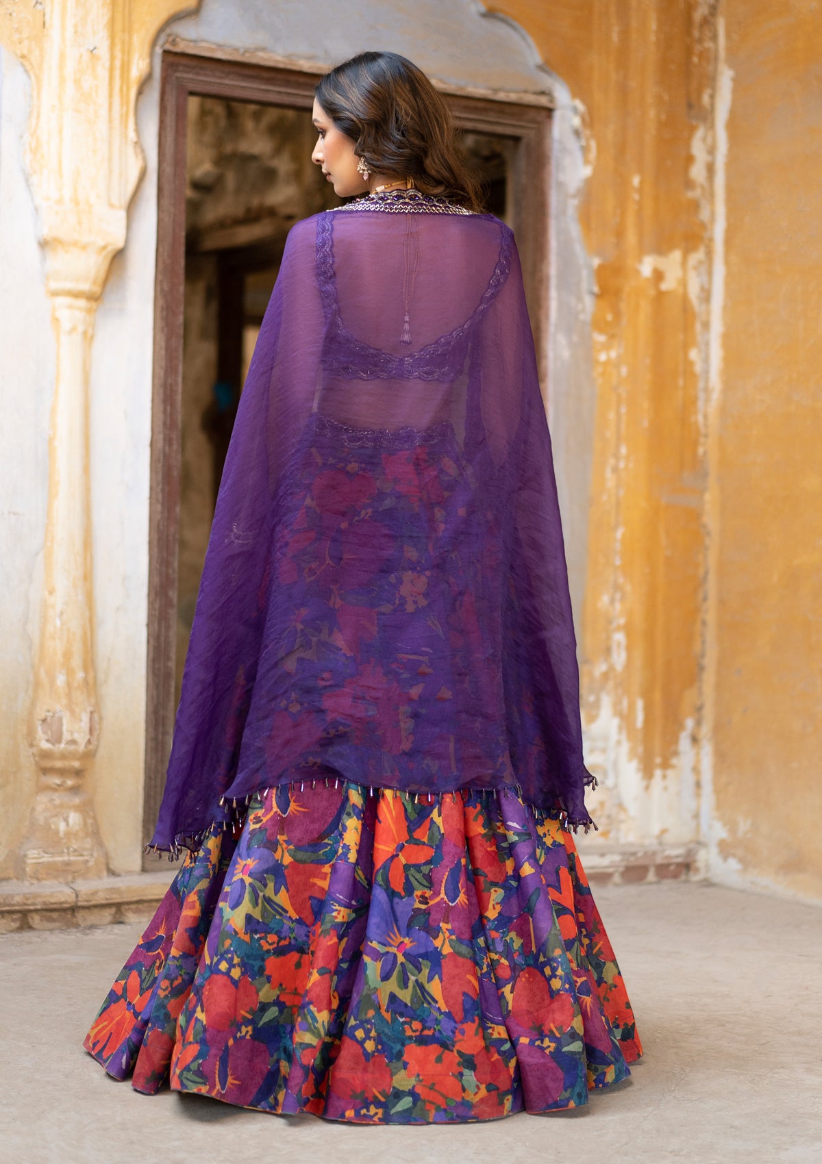 Akansha Ranjan in Rang Cape and Lehenga Set
