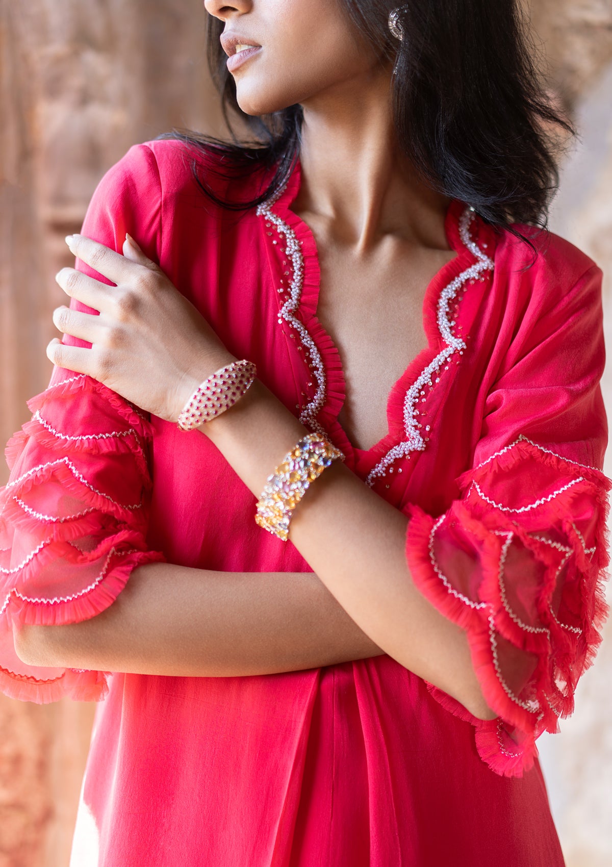 Bagh Peony Scalloped Kurta Set