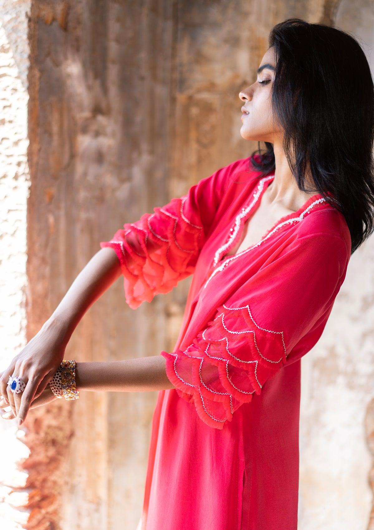 Bagh Peony Scalloped Kurta Set