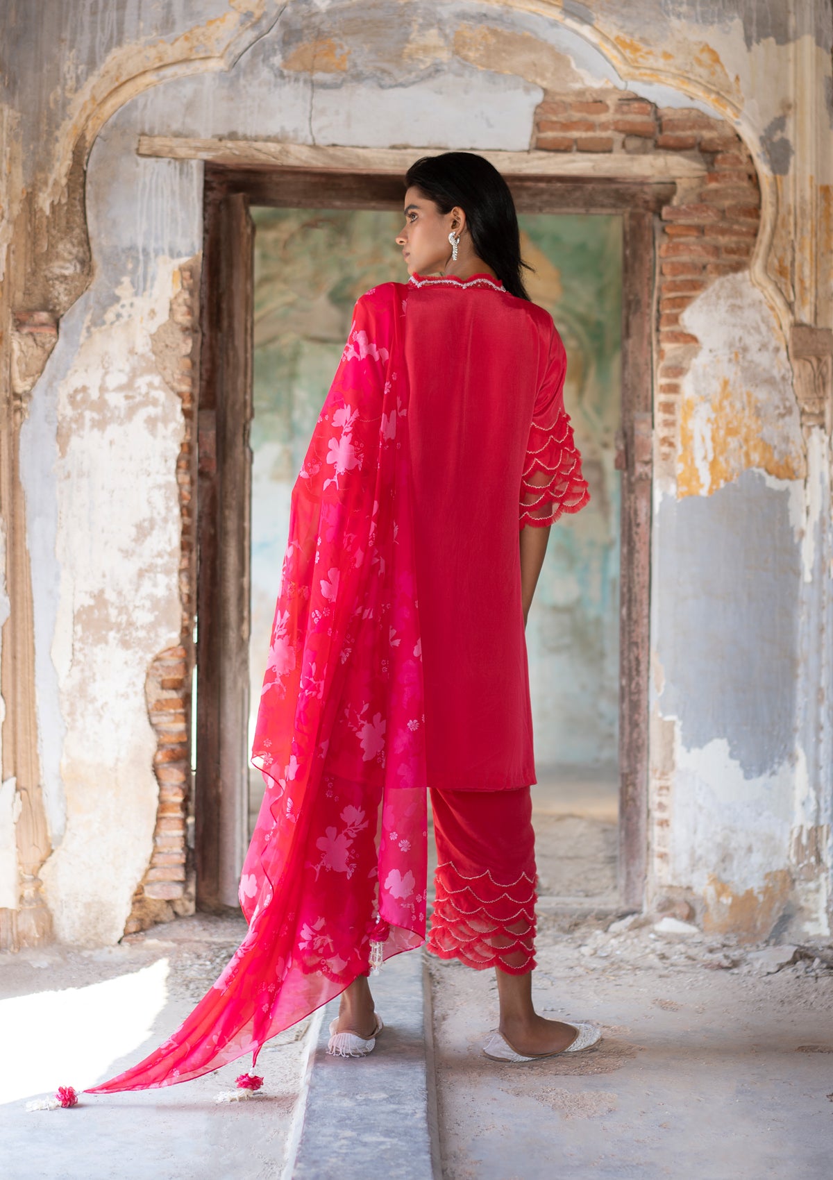 Bagh Peony Scalloped Kurta Set