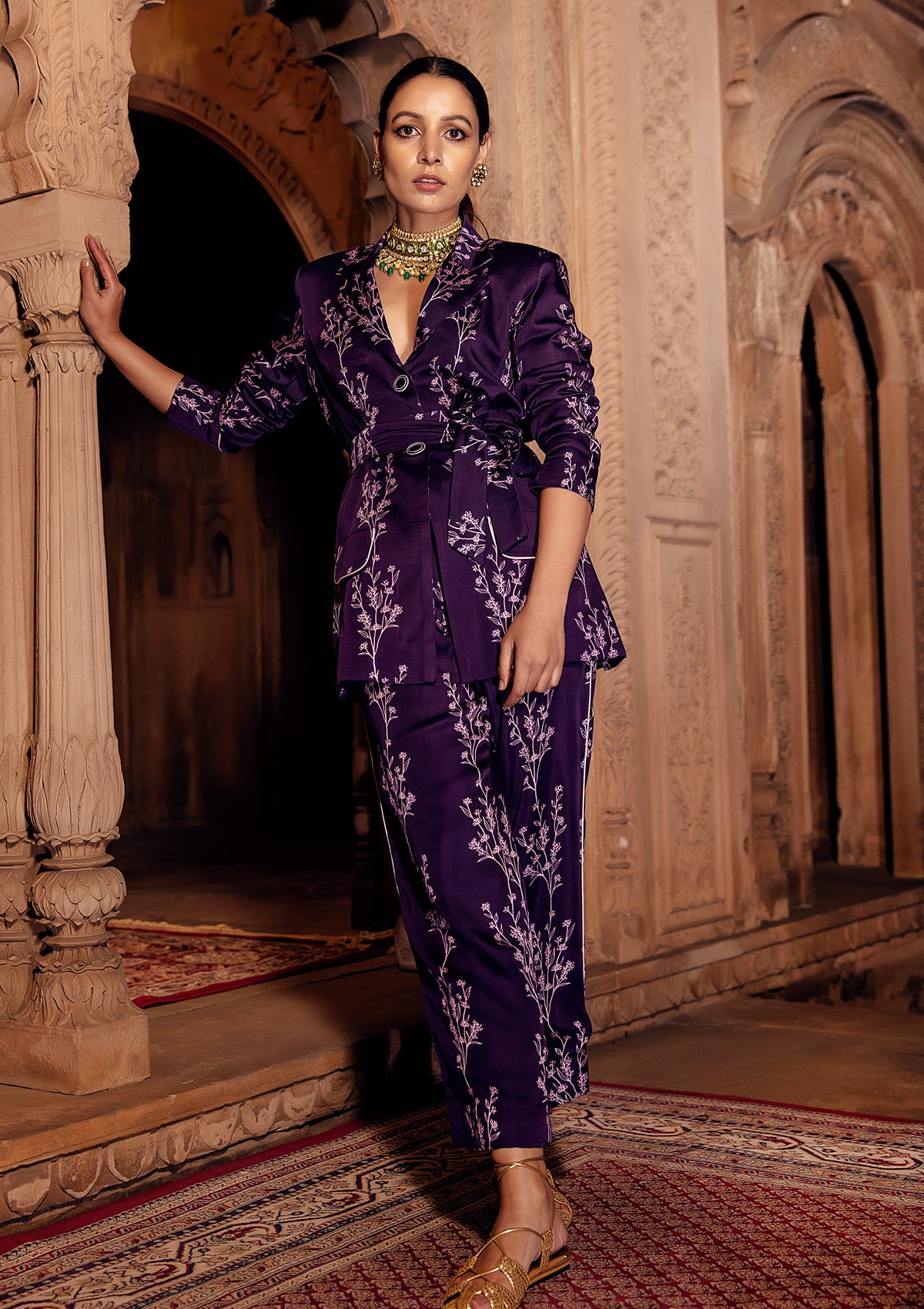 Asmira Berry Blazer Set - Seeaash