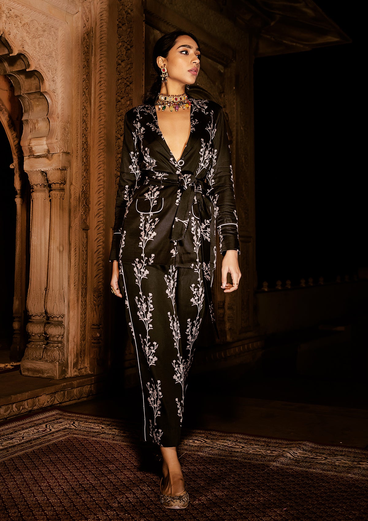 Asmira Black Blazer Set - Seeaash
