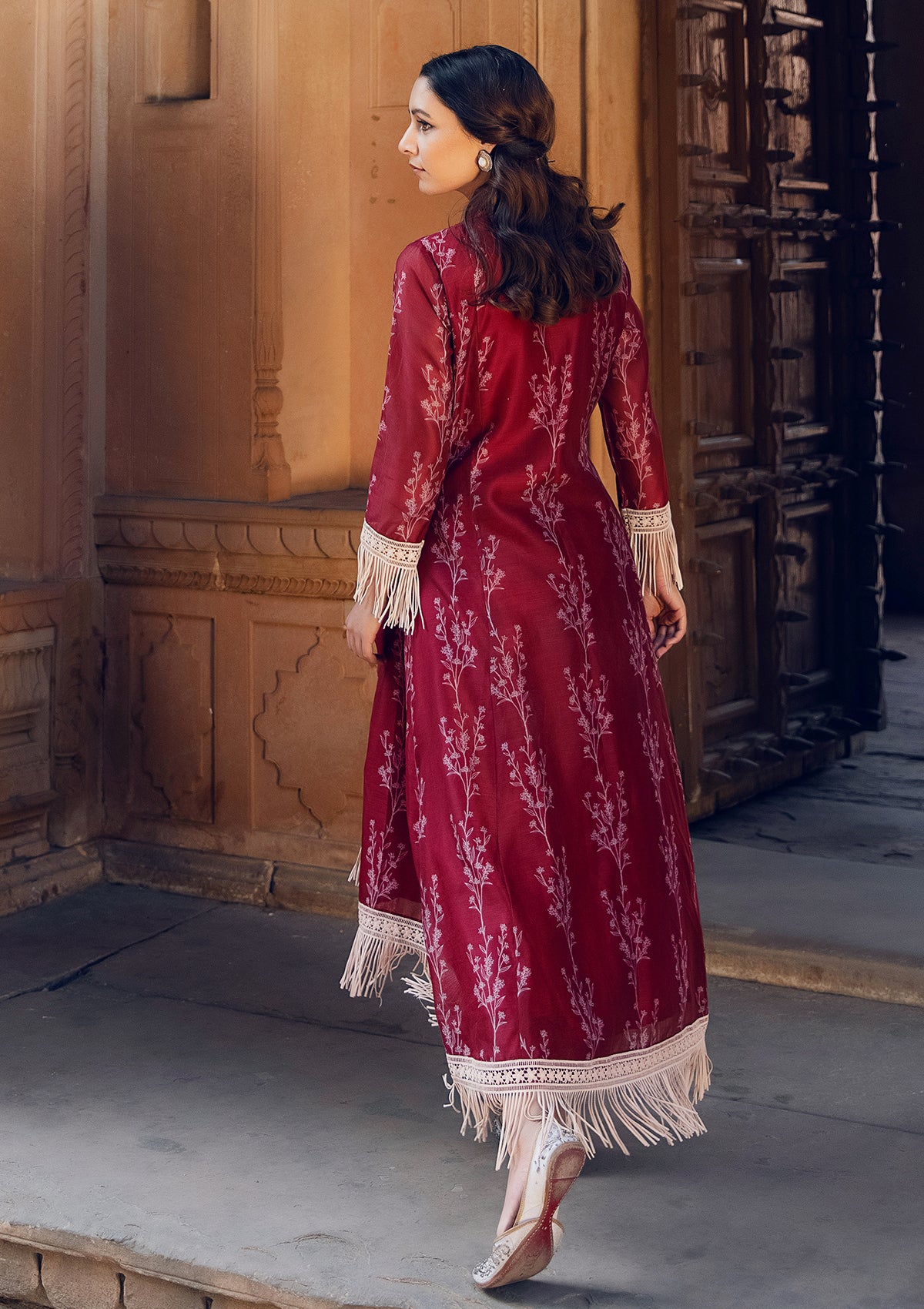Asmira Ruby Fringe Kurta Set - Seeaash
