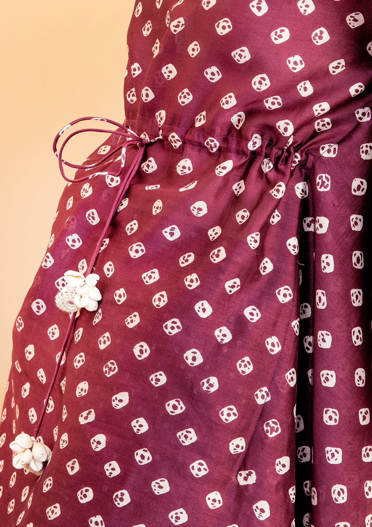 Plum Bandhani Kaftan Set - Seeaash