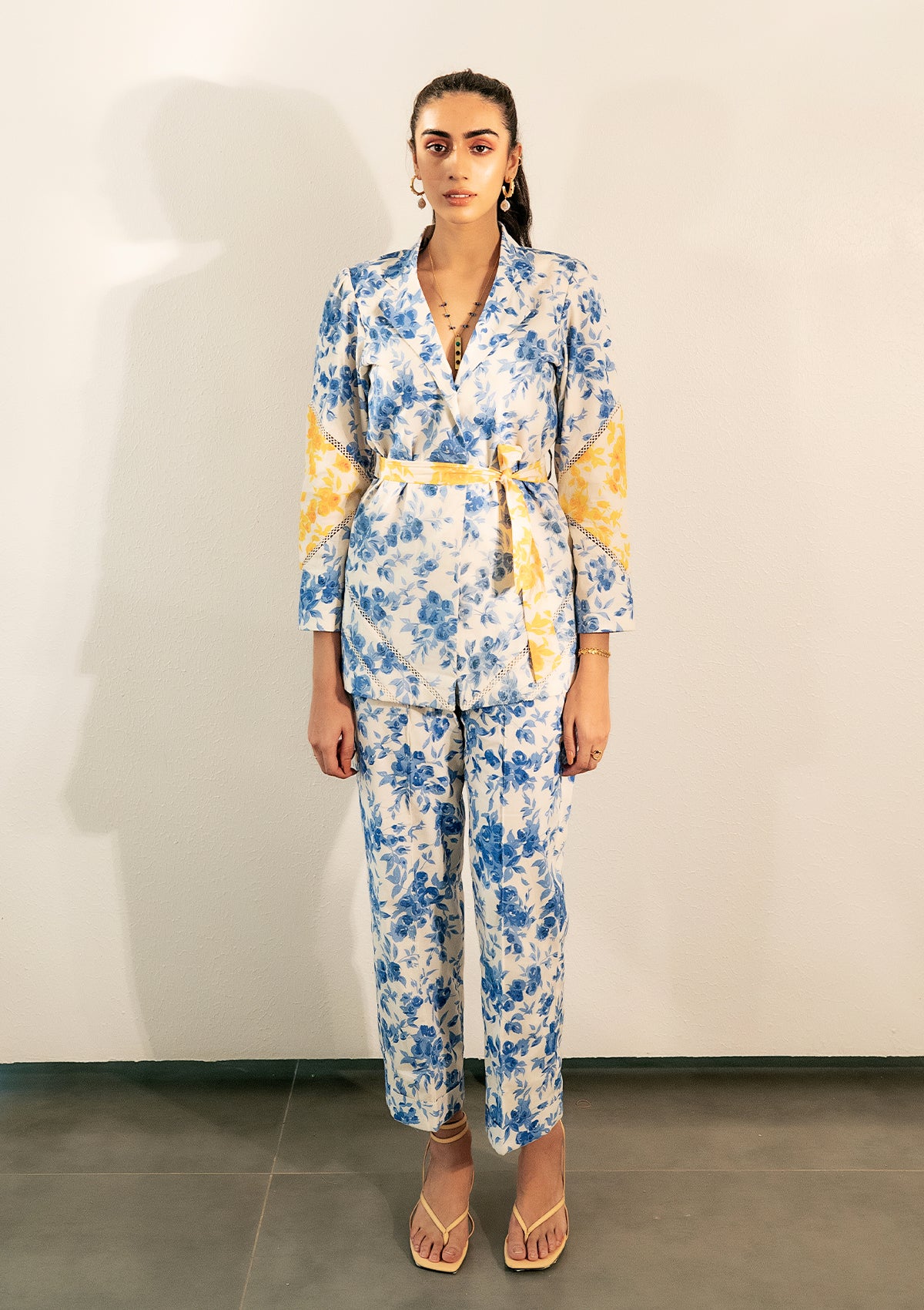 Sanjana Batra in Porcelain Floral Blazer set - Seeaash