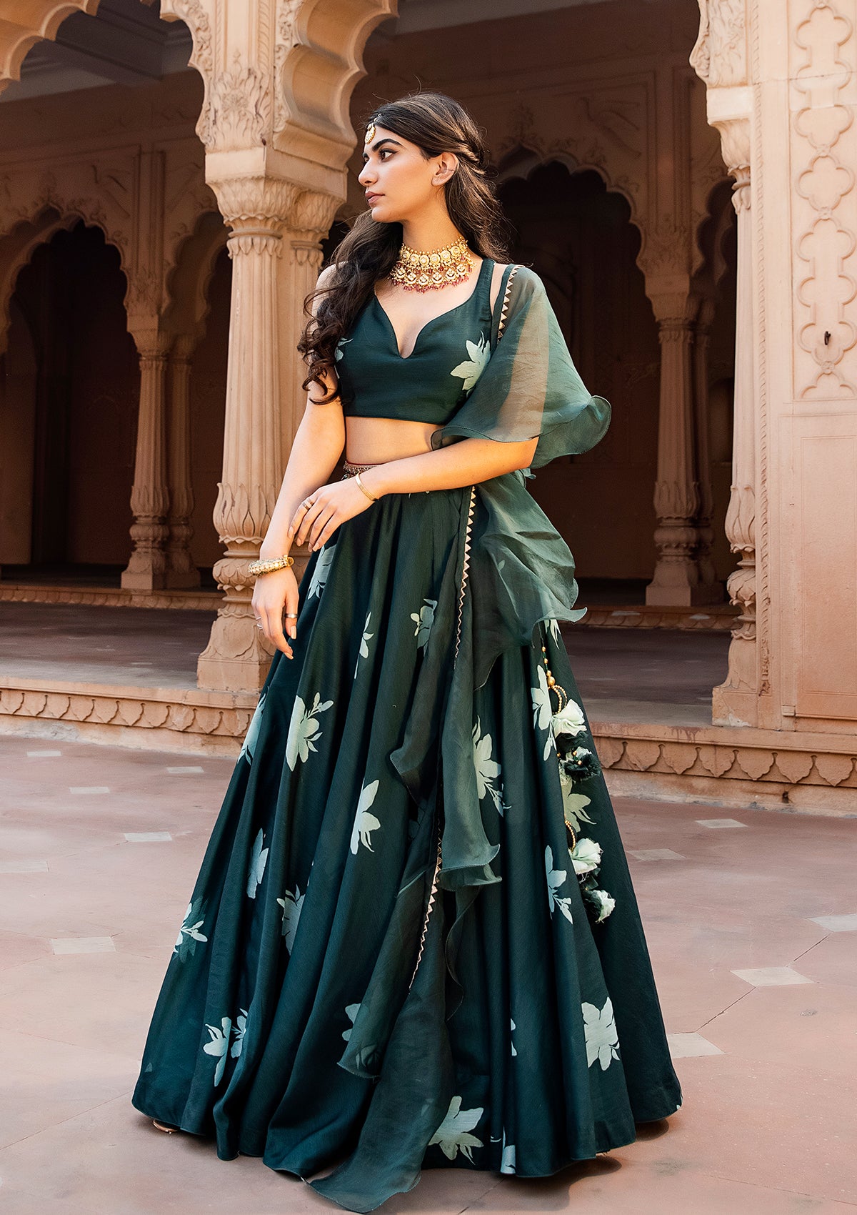 Zahra Emerald Lehenga Set - Seeaash