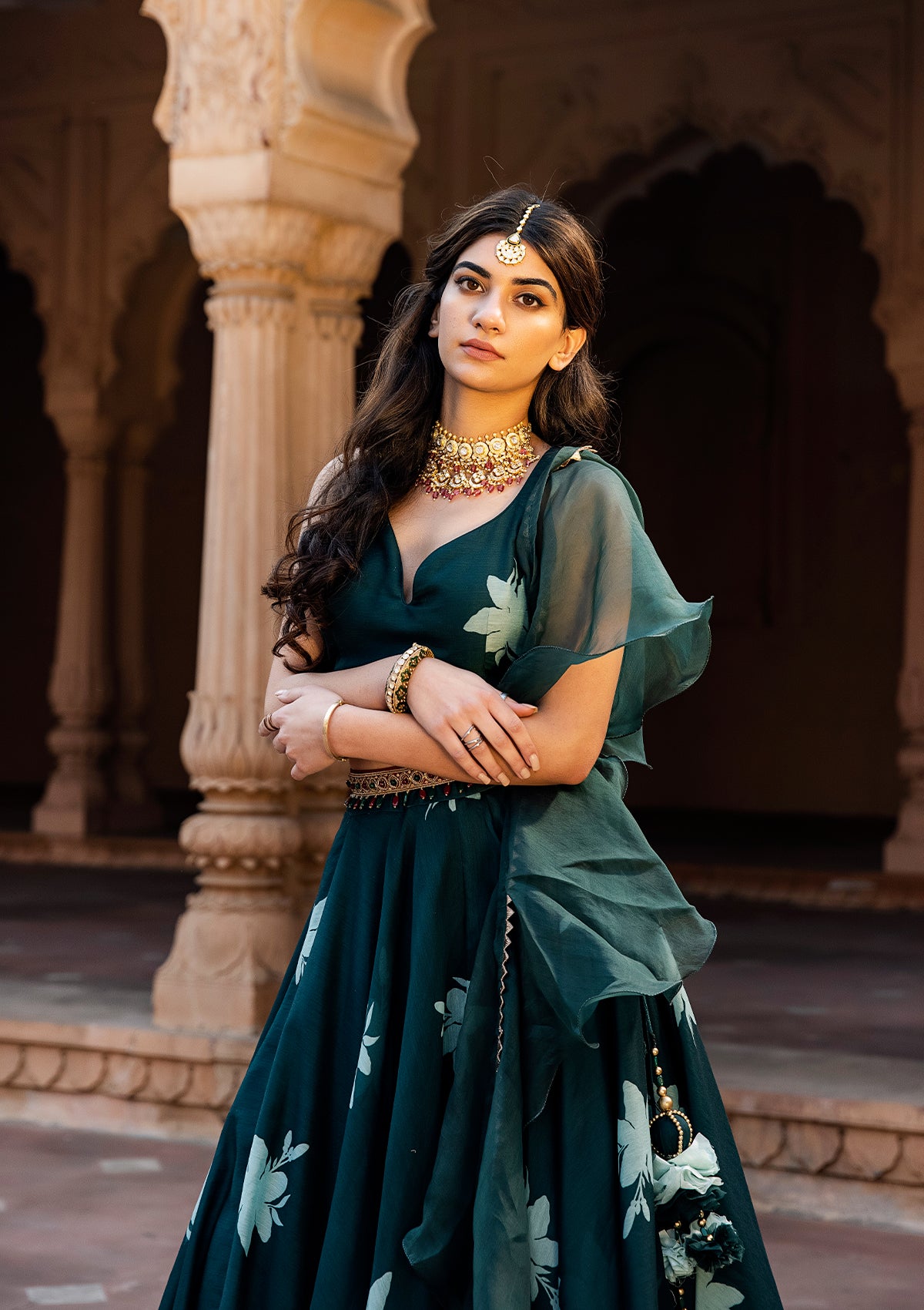 Zahra Emerald Lehenga Set - Seeaash