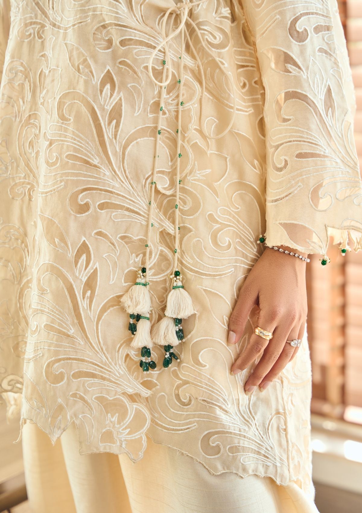 Ivory Flora Cutwork Kurta Set
