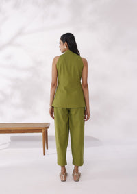 Sage Mandarin Knotted Sleeveless Set