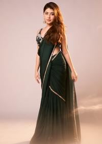 Aditi Bhatia in Amara Emerald Pleated Saree Set