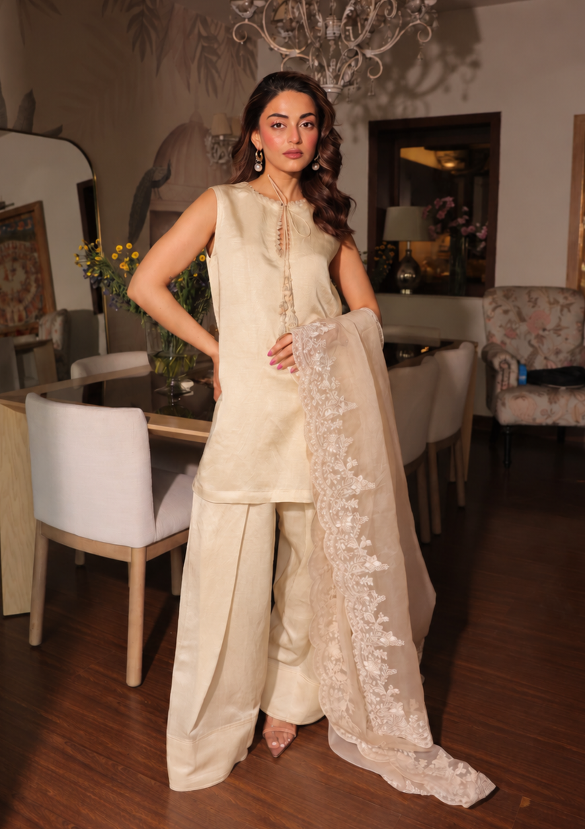 ivory Mughal Farshi Salwar Set