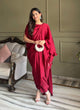 Ruby Draped Saree set