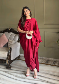 Ruby Draped Saree set