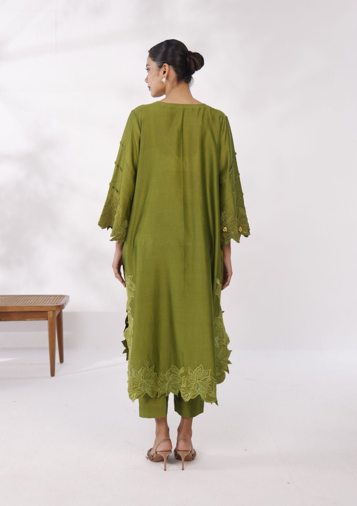 Sage Florale Kaftan Set