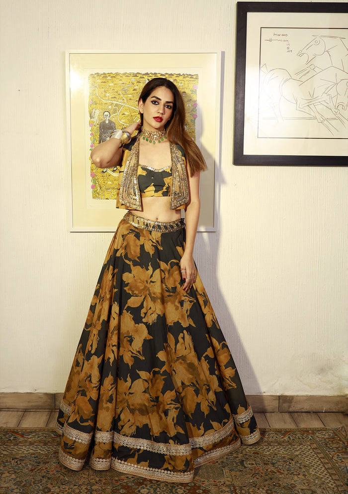 Amara Honey Gilet Lehenga Set