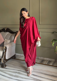Ruby Draped Saree set