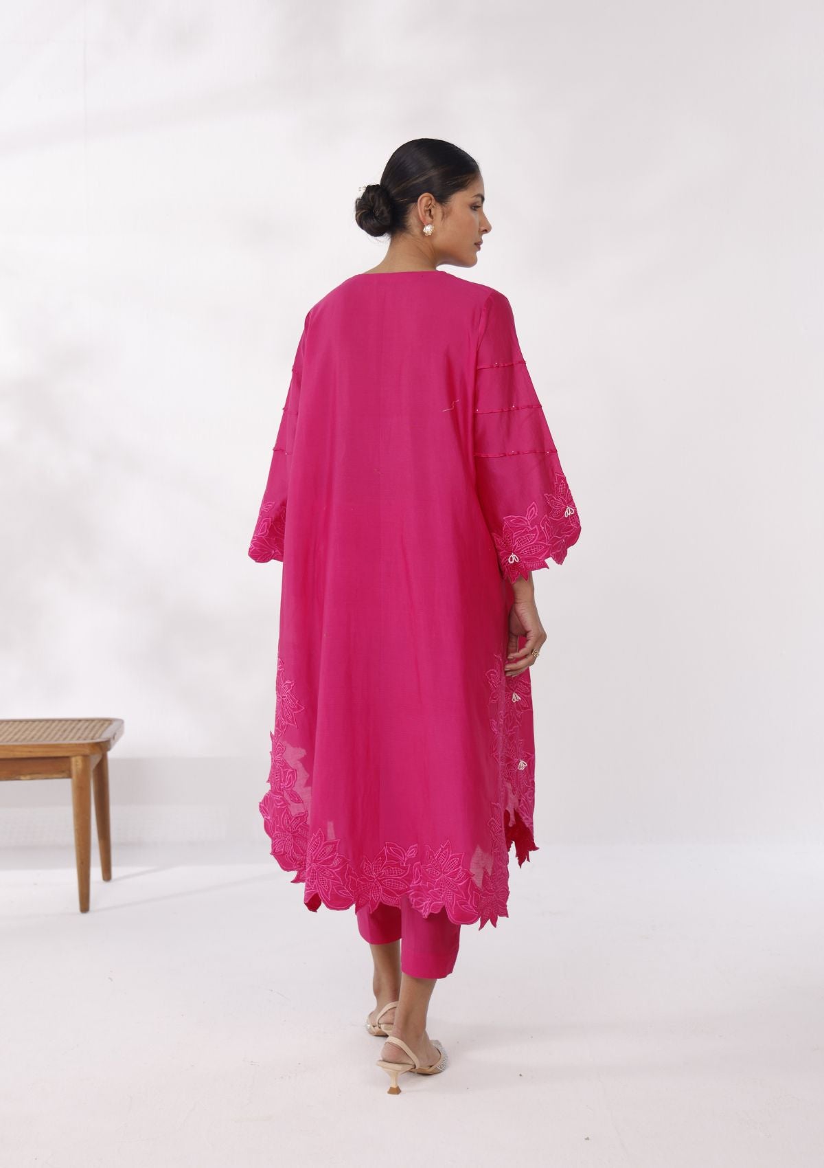 Fuchsia Florale Kaftan Set