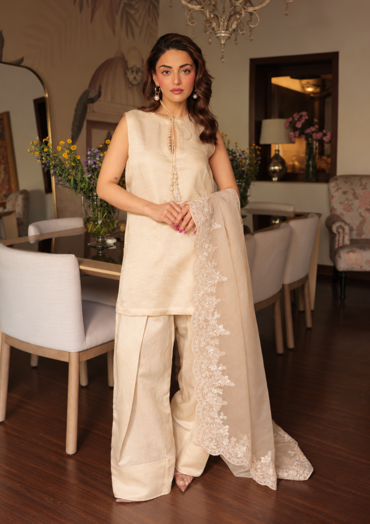 ivory Mughal Farshi Salwar Set
