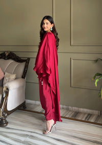 Ruby Draped Saree set