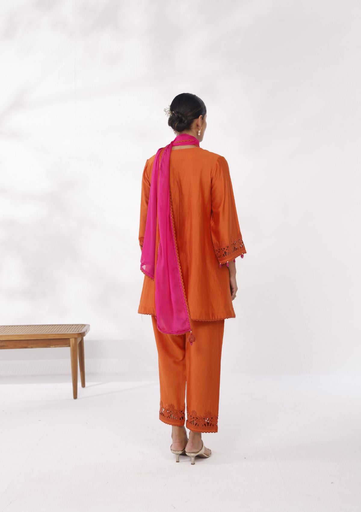 Saffron Tropical Kurta Set