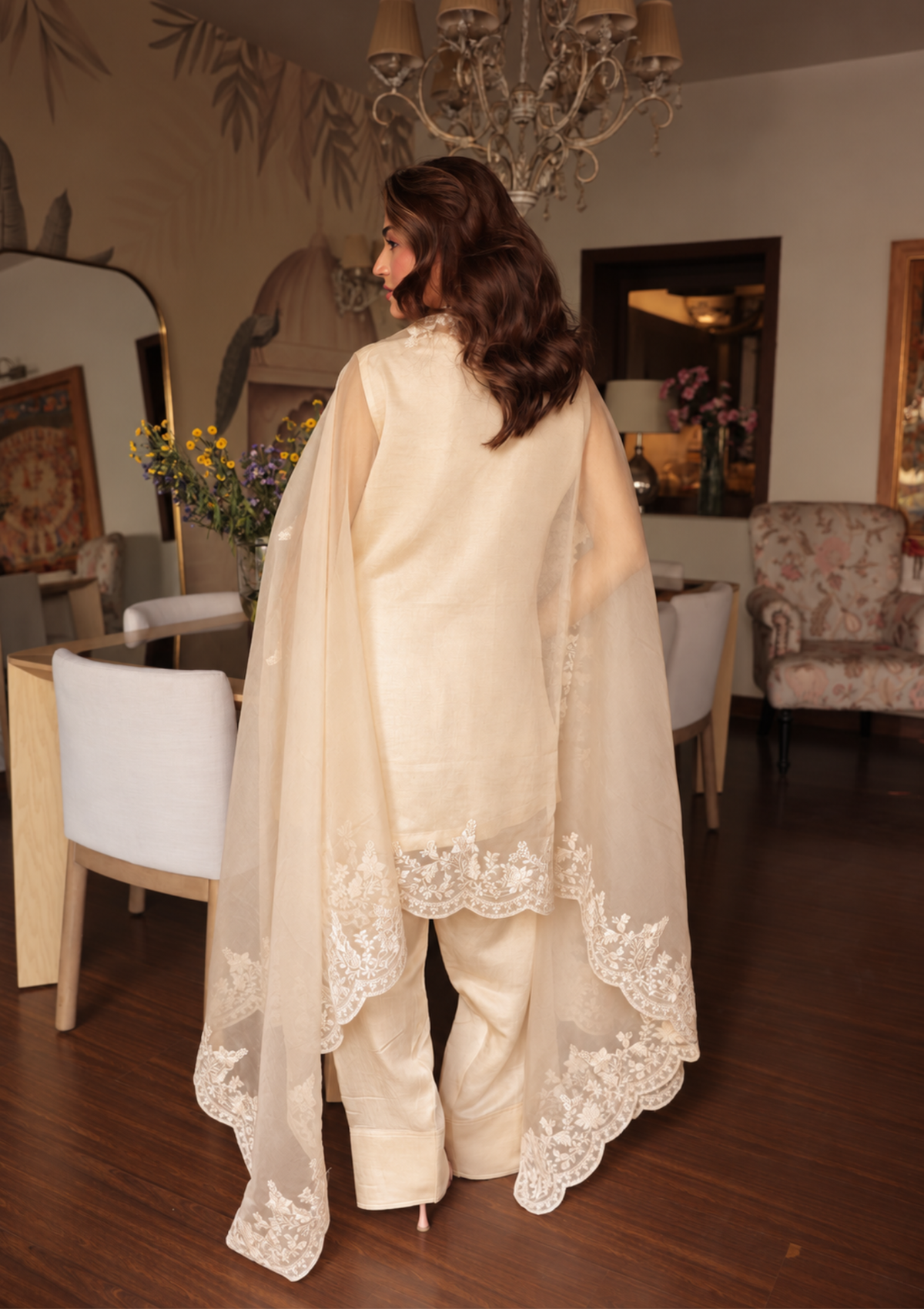 ivory Mughal Farshi Salwar Set