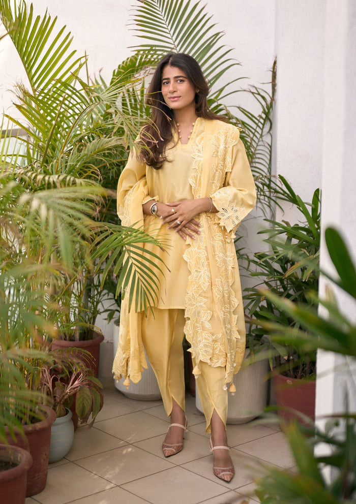Butter Yellow Florale Kurta Set