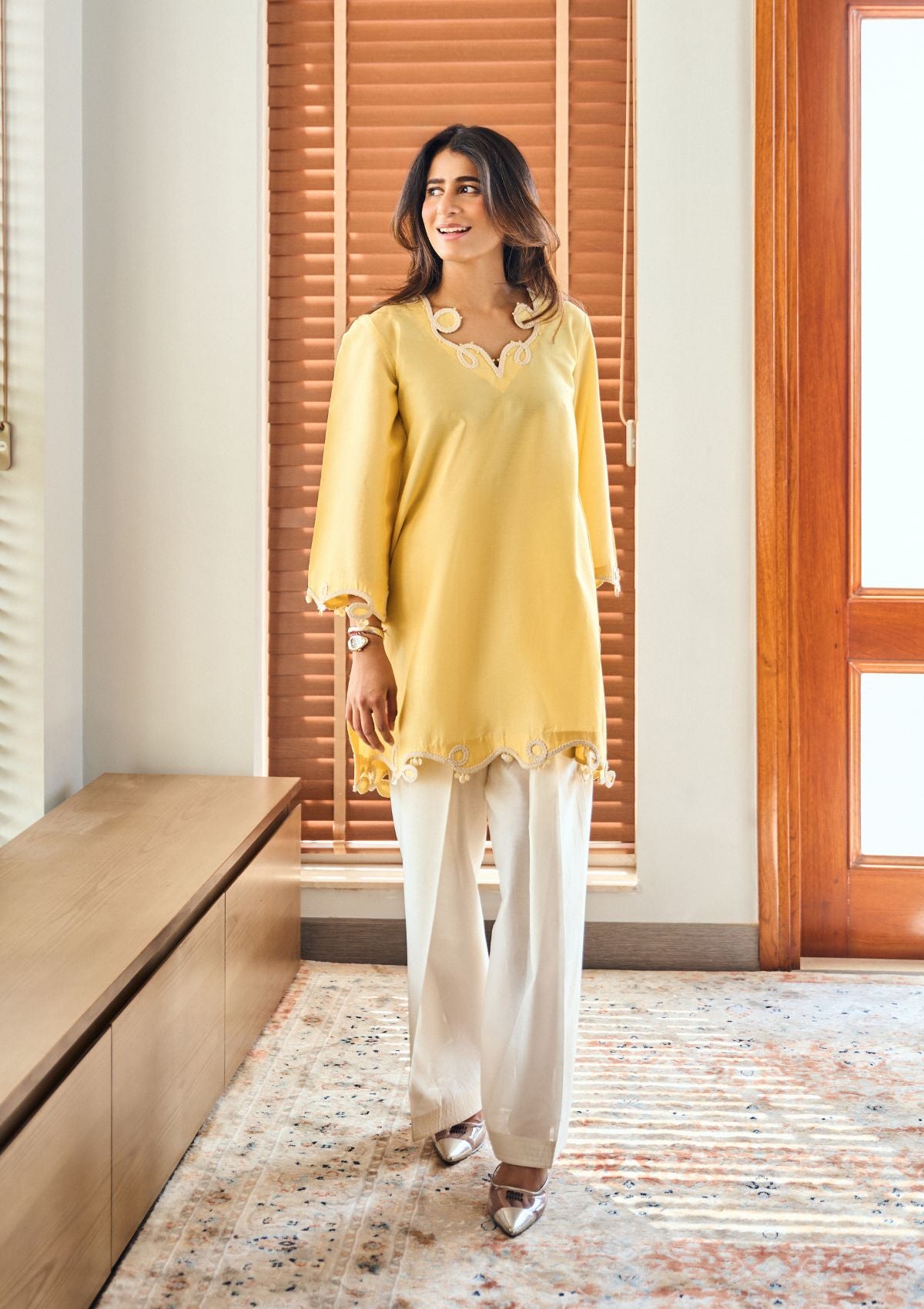 Butter Yellow Twisted Farshi Set