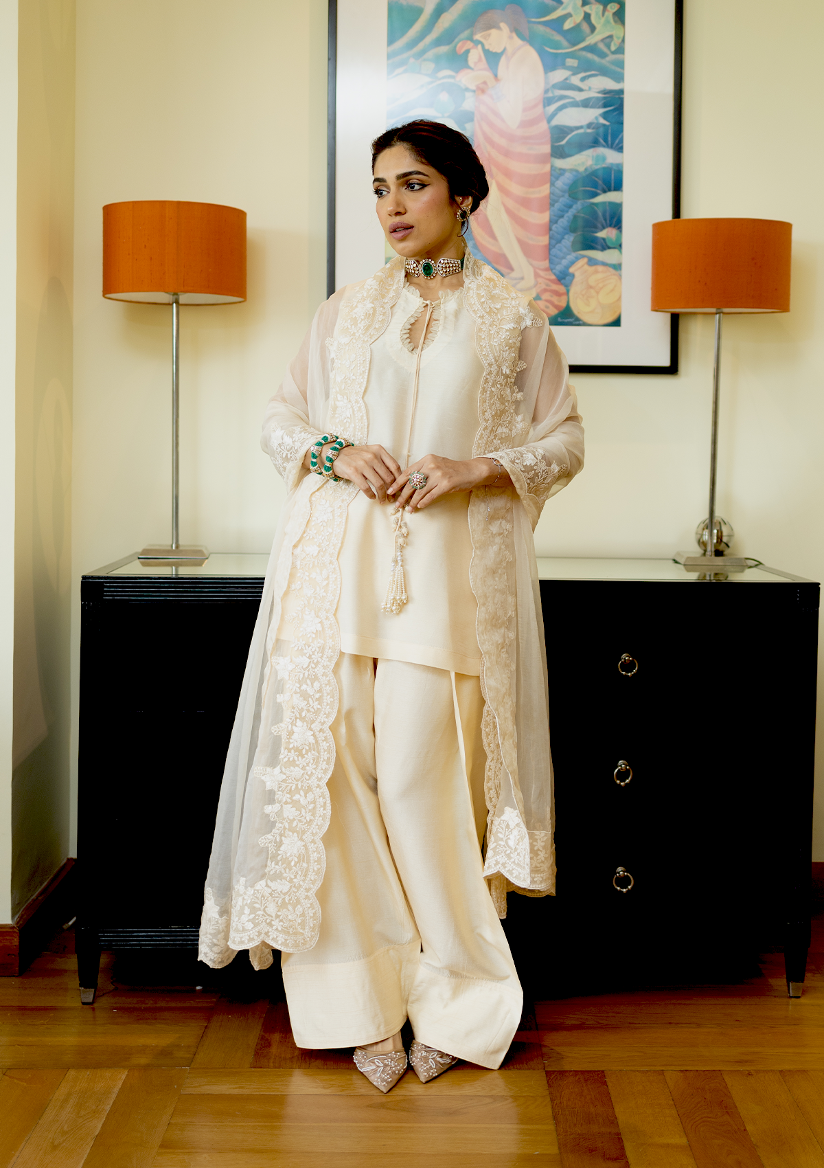 ivory Mughal Farshi Salwar Set
