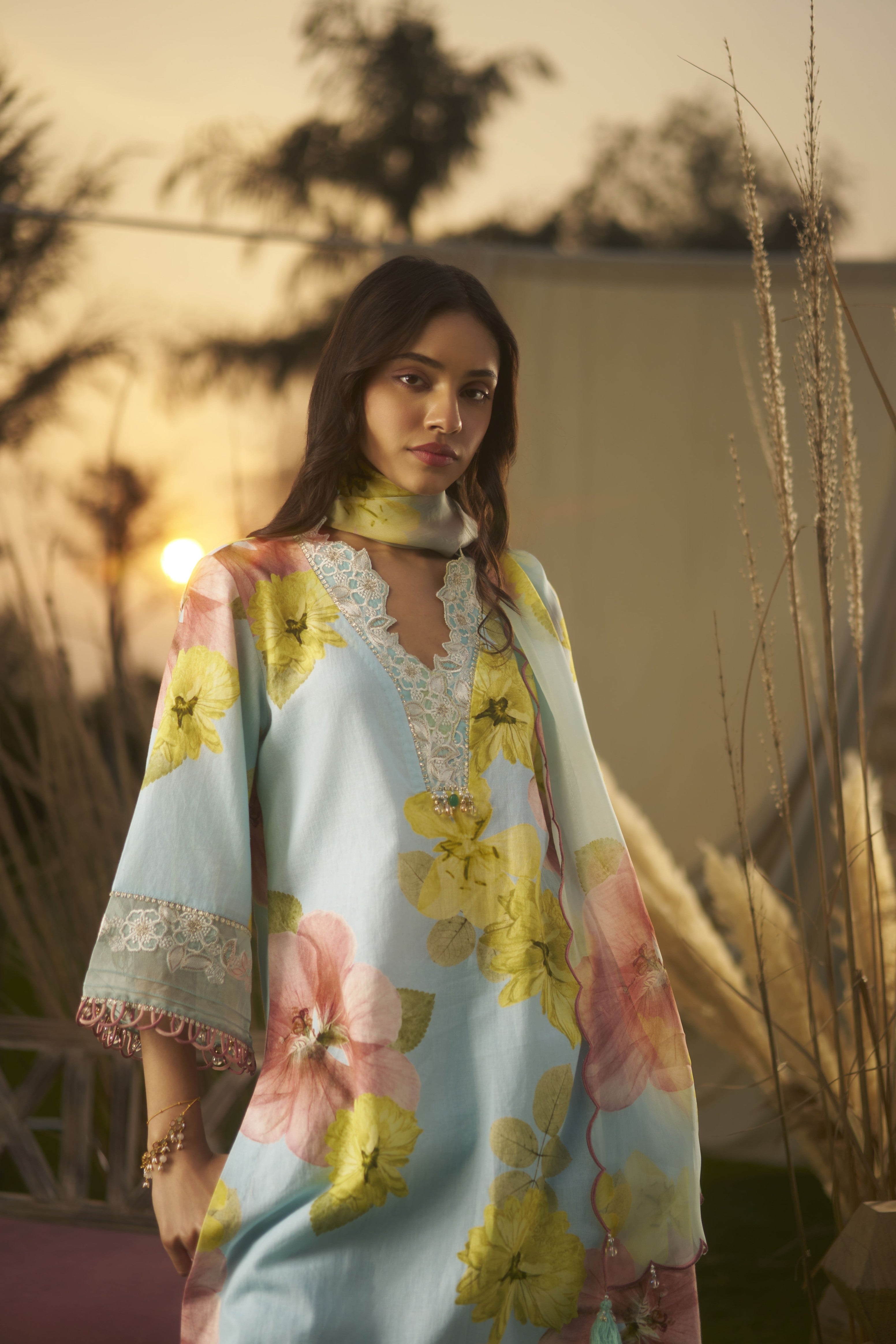 Suhani Sky Cutwork Kurta Set