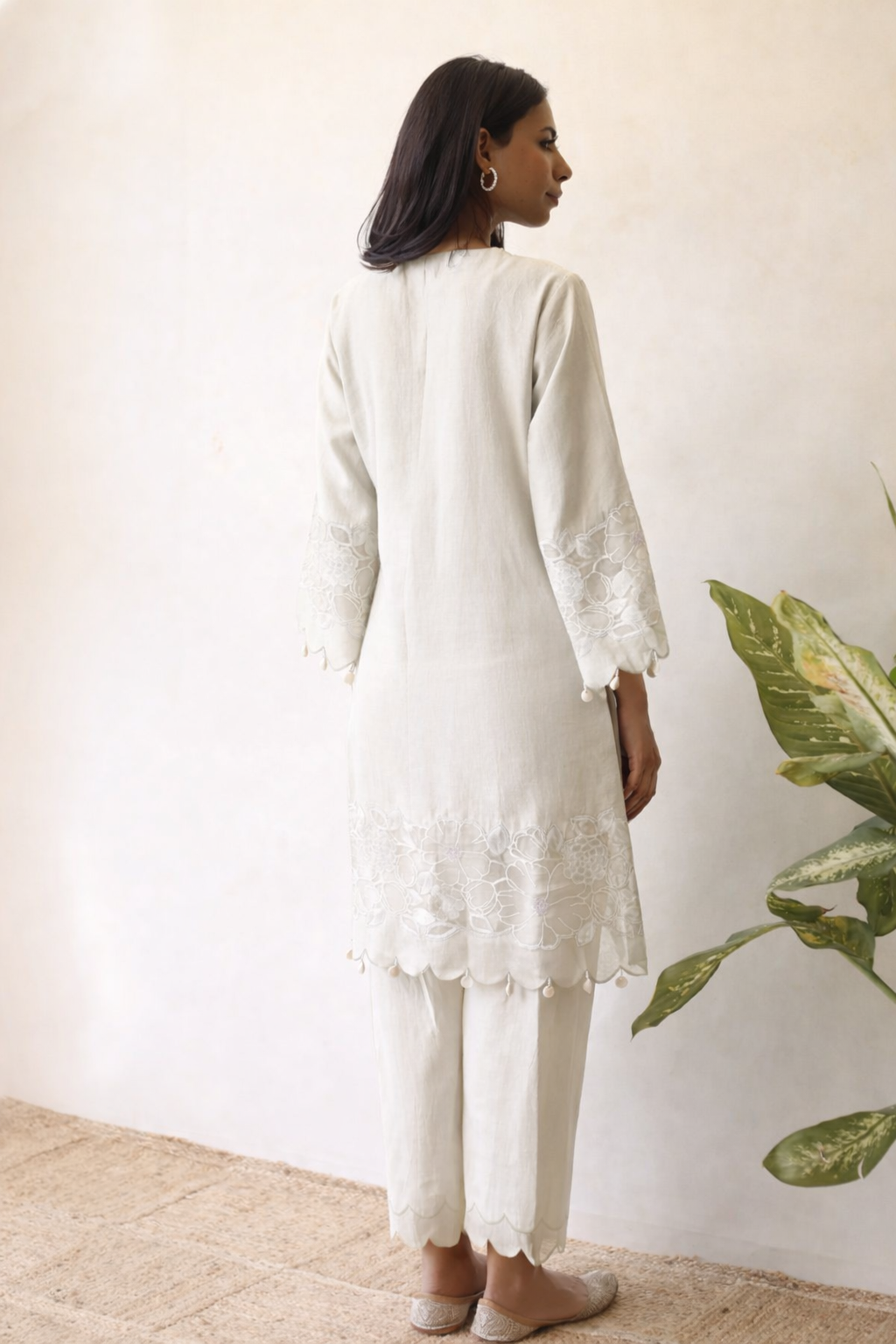 Ivory Applique Kurta Set